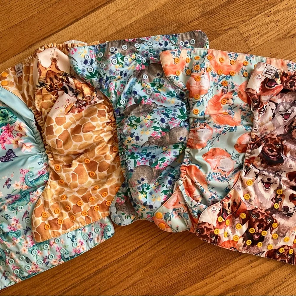 MAMA KOALA Pocket Diapers Lot of Five Animal Patterns
